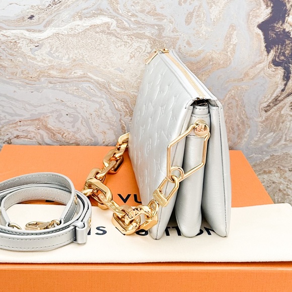 Louis Vuitton Coussin BB Monogram Silver Lambskin Embossed Crossbody Bag - Picture 5 of 12